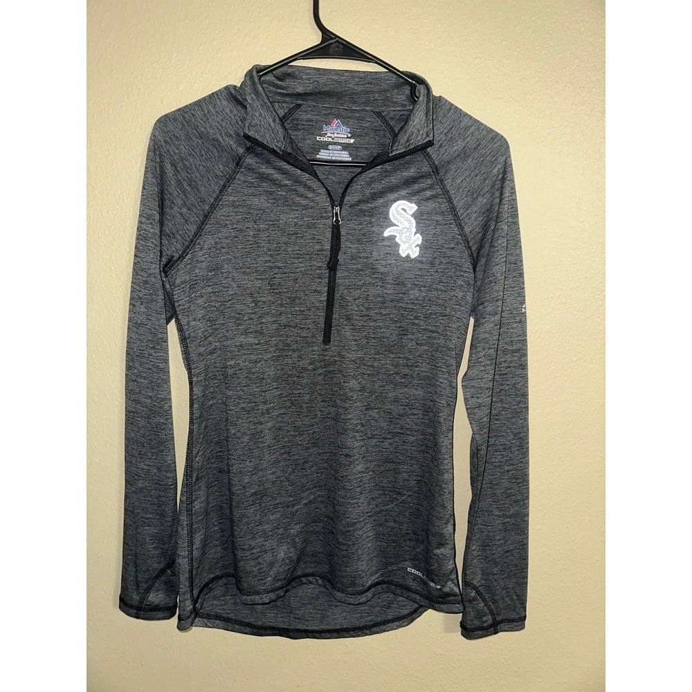 Womens Chicago White Sox Majestic 1/4 Zip Long Sleeve Pullover sz small